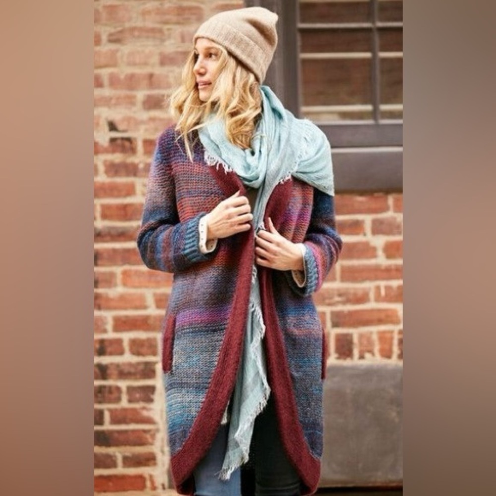 ZADIG & VOLTAIRE Yuno PA Cardigan Sweater Multicolor Wool Mohair Drape- medium